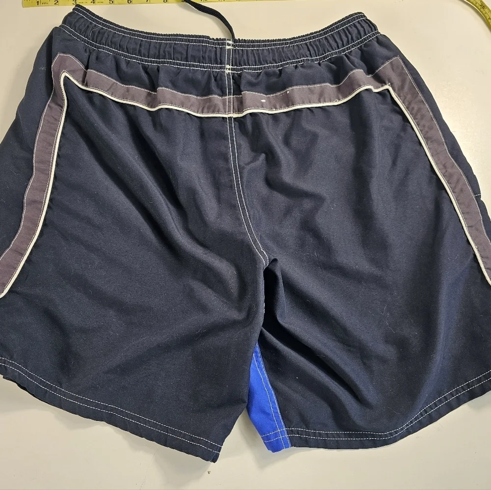 Speedo Swim Trunks Mens Large Blue Lightweight Board Shorts Bathing Suit Mens ^